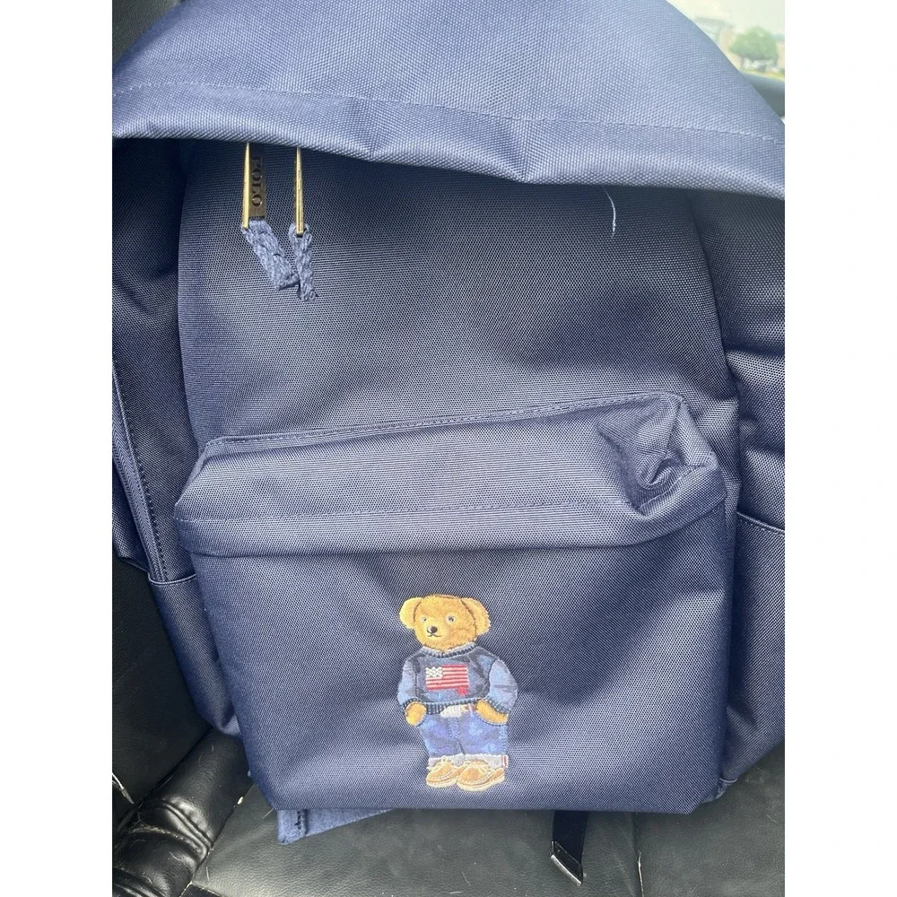 Polo Ralph Lauren Polo Bear Embroidered Backpack Navy NEW NWT